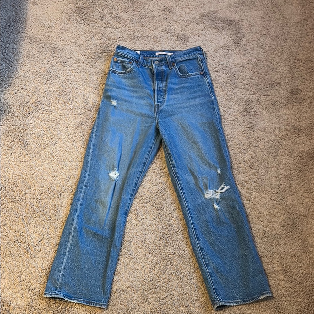 Levis 501 Ribcage Straight Blue Women Jeans